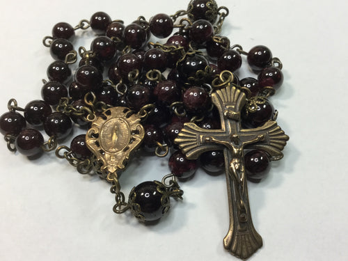 Garnet Semi Precious Stone Rosary